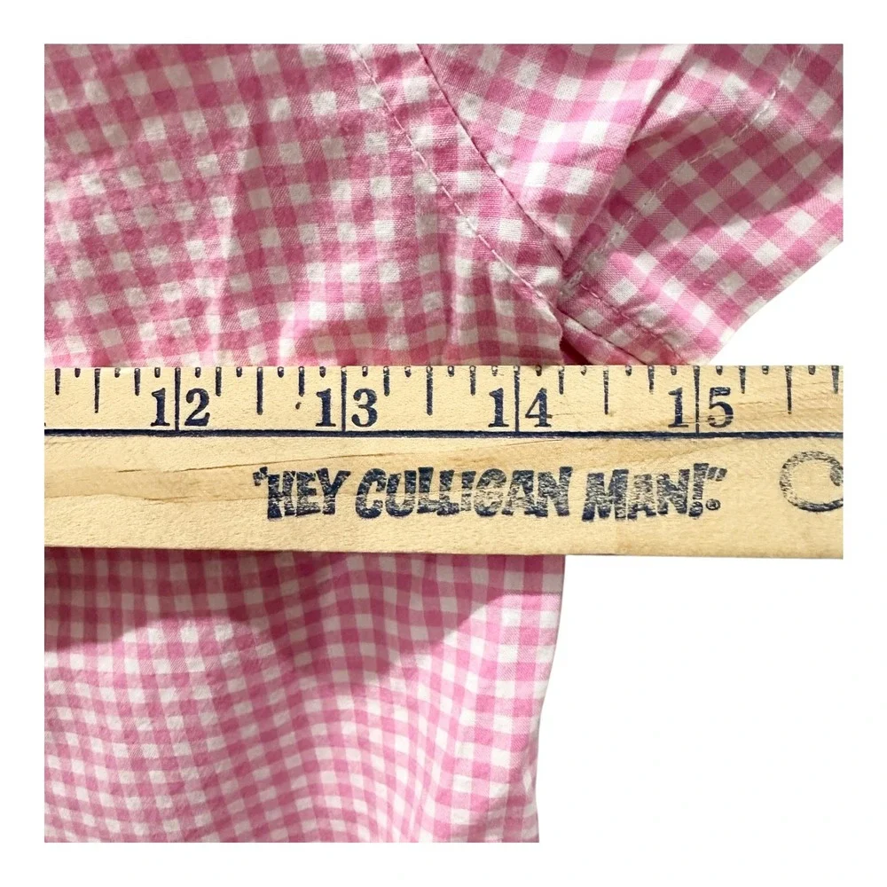 Ralph Lauren Boys Pink Gingham Short Sleeve Button Down Shirt Size 6 Cotton